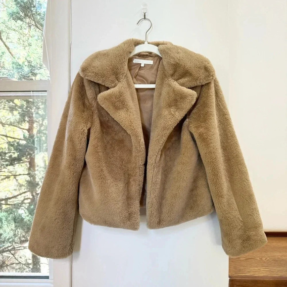 Revolve More To Come Payton Faux Fur Jacket in Beige - Picture 3 of 12